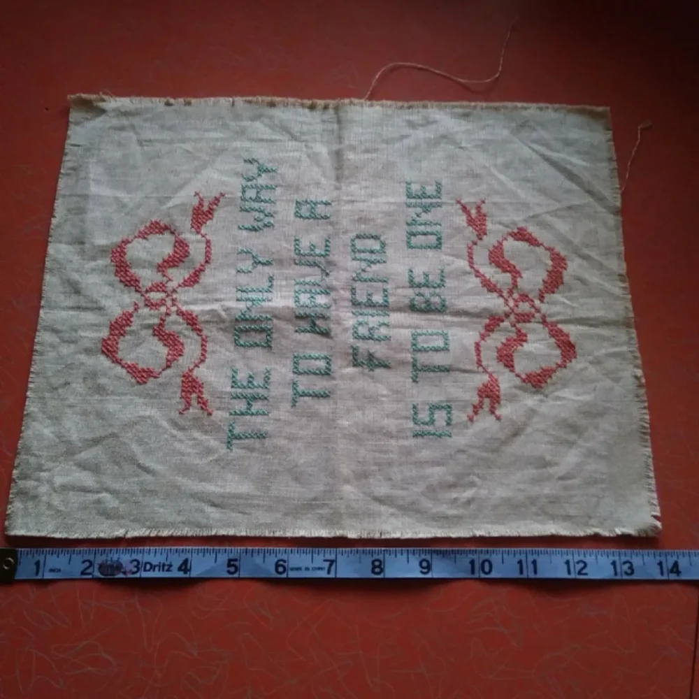 Vintage crossstitch wall hanging, Cottage Core, Coastal Grandma, Coquette Girl